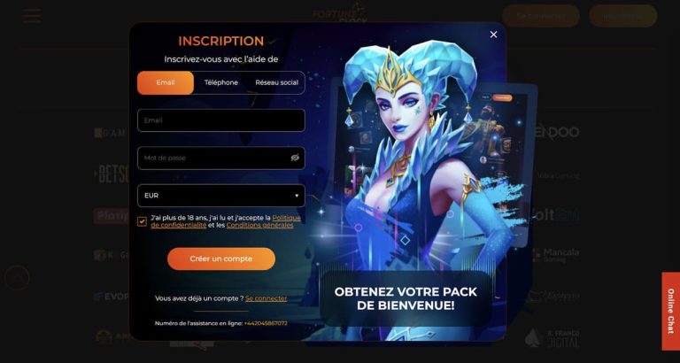 Fortune Clock Casino inscription