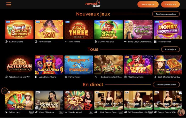 Fortune Clock Casino jeux