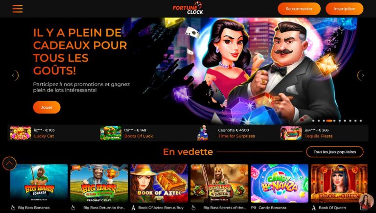 Fortune Clock Casino page accueil