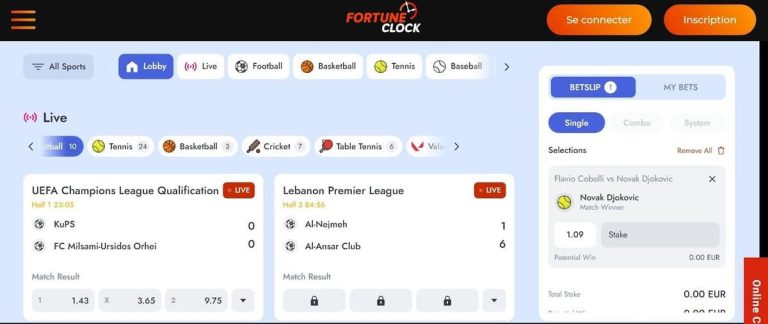 Fortune Clock Casino paris sportifs